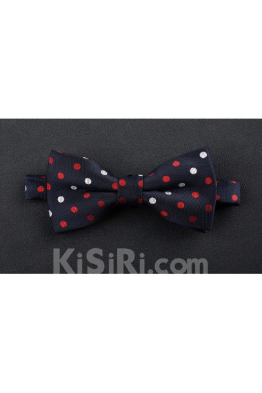 Black Polka Dot Microfiber Bow Tie