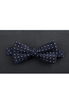 Blue Polka Dot Microfiber Bow Tie