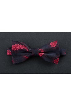 Red Floral Microfiber Bow Tie