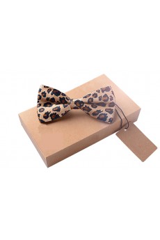 Brown Floral Microfiber Bow Tie