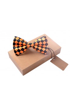 Yellow Plaid Microfiber Bow Tie