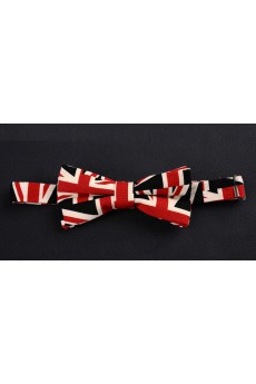 Red Floral Microfiber Bow Tie