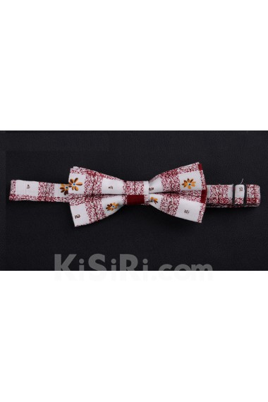 Pink Floral Microfiber Bow Tie