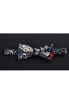 Blue Floral Microfiber Bow Tie