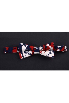 Red Floral Microfiber Bow Tie