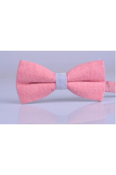 Pink Solid Microfiber Bow Tie