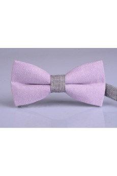 Pink Solid Microfiber Bow Tie