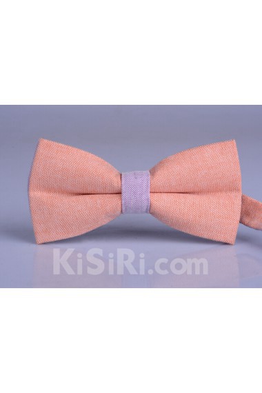Orange Solid Microfiber Bow Tie