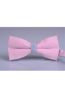 Pink Solid Microfiber Bow Tie