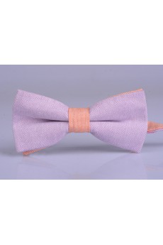 Pink Solid Microfiber Bow Tie