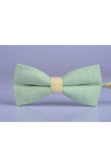 Green Solid Microfiber Bow Tie