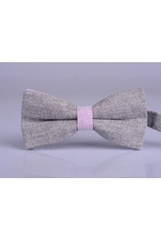 Gray Solid Microfiber Bow Tie