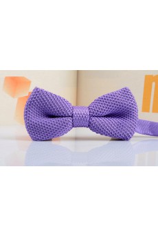 Purple Solid Wool Bow Tie