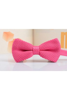 Pink Solid Wool Bow Tie