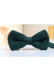 Green Solid Wool Bow Tie