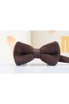 Brown Solid Wool Bow Tie