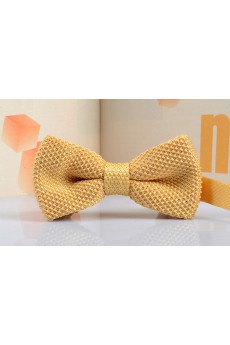 Yellow Solid Wool Bow Tie