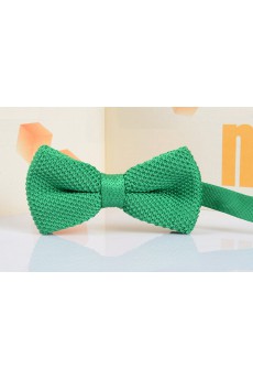 Green Solid Wool Bow Tie