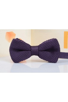 Purple Solid Wool Bow Tie