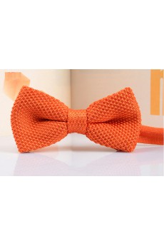 Orange Solid Wool Bow Tie