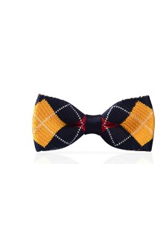 Yellow Plaid Wool Bow Tie