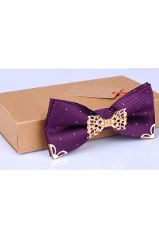 Purple Solid Microfiber Bow Tie