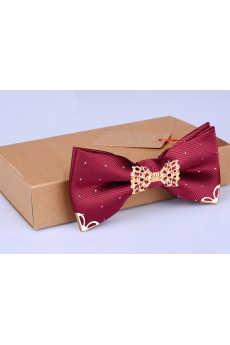 Red Solid Microfiber Bow Tie