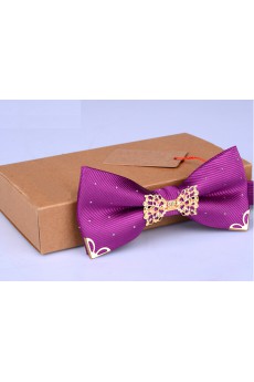 Purple Solid Microfiber Bow Tie