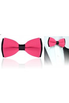 Pink Solid Microfiber Bow Tie