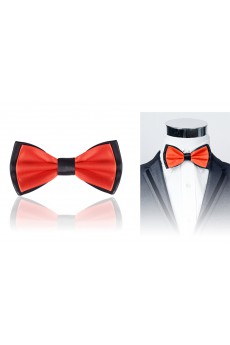 Orange Solid Microfiber Bow Tie