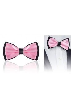 Pink Solid Microfiber Bow Tie