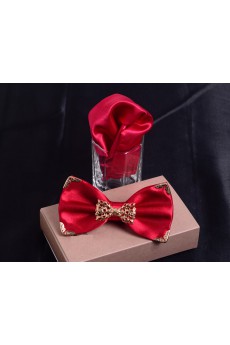 Red Solid Microfiber 
Bow Tie and Pocket Square