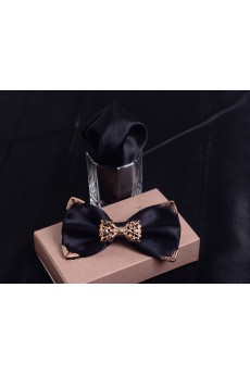 Black Solid Microfiber 
Bow Tie and Pocket Square