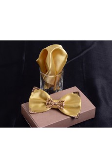 Yellow Solid Microfiber 
Bow Tie and Pocket Square