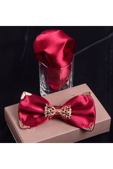 Red Solid Microfiber 
Bow Tie and Pocket Square