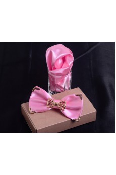 Pink Solid Microfiber 
Bow Tie and Pocket Square