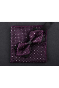 Purple Polka Dot Microfiber 
Bow Tie and Pocket Square