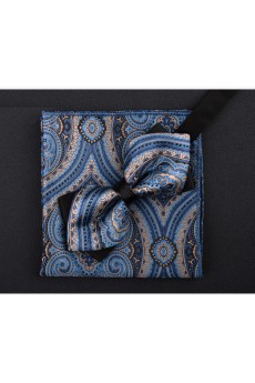 Blue Floral Microfiber 
Bow Tie and Pocket Square
