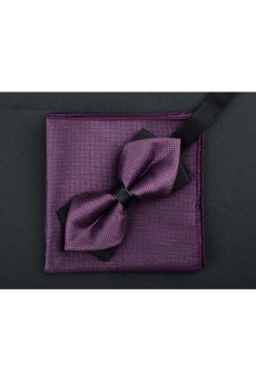 Purple Solid Microfiber 
Bow Tie and Pocket Square