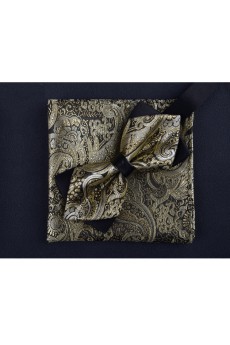 Gold Floral Microfiber 
Bow Tie and Pocket Square