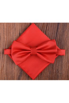 Red Solid Microfiber 
Bow Tie and Pocket Square