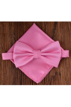 Pink Solid Microfiber 
Bow Tie and Pocket Square