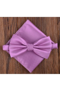 Purple Solid Microfiber 
Bow Tie and Pocket Square