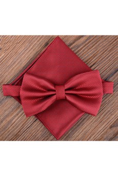 Red Solid Microfiber 
Bow Tie and Pocket Square