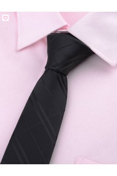 Black Striped Microfiber Skinny Ties