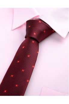 Red Polka Dot Microfiber Skinny Ties