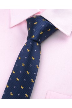 Blue Floral Microfiber Skinny Ties