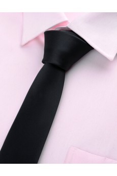 Black Solid Microfiber Skinny Ties