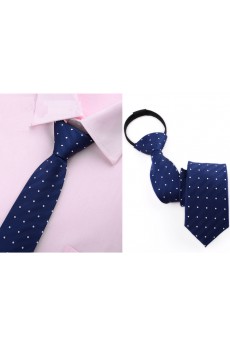 Blue Polka Dot Microfiber Skinny Ties