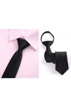 Black Solid Microfiber Skinny Ties